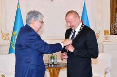 Azərbaycan Prezidenti İlham Əliyev Qazaxıstanın “Altın kıran” – “Qızıl qartal” ali ordeni ilə təltif olunub -  Yenilənib