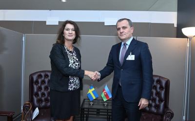 Ceyhun Bayramov İsveç Krallığının xarici işlər naziri ilə görüşüb