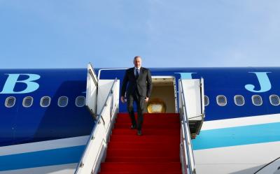 Prezident İlham Əliyev Qazaxıstana işgüzar səfərə gedib