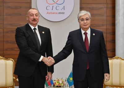 Prezident İlham Əliyevin Qazaxıstan Prezidenti Kasım-Jomart Tokayev ilə görüşü olub -  YENİLƏNİB