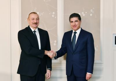 Prezident İlham Əliyev Münxendə İraq Kürdüstan Regional Hökumətinin başçısı ilə görüşüb - YENİLƏNİB