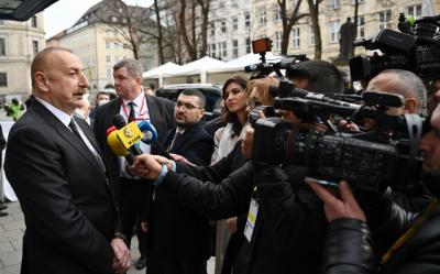 Prezident İlham Əliyev Münxendə televiziya kanallarına müsahibə verib - YENİLƏNİB