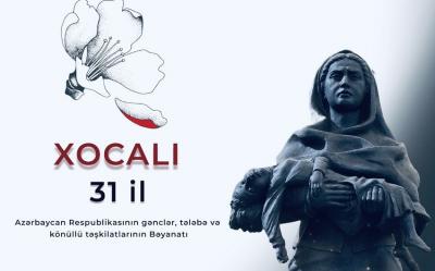 Gənclər, tələbə və könüllülər beynəlxalq təşkilatlardan Xocalıya ədalət tələb edirlər