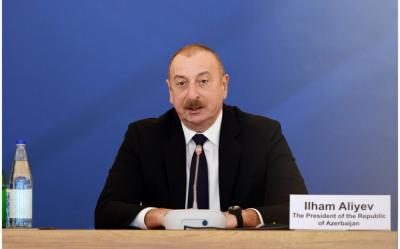 Prezident: "Ötən il Azərbaycan vasitəsilə tranzit 75 faizdən çox artıb"