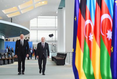 Azərbaycan Prezidenti və Almaniya Kansleri birgə mətbuat konfransı keçiriblər YENİLƏNİB