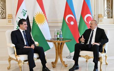 Prezident İraq Kürdüstan Regionunun başçısı ilə görüşüb
