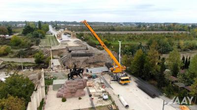 Qudyalçay üzərində uçmuş körpüyə alternativ yol salınıb