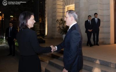 Azərbaycan və Almaniya XİN başçıları birgə mətbuat konfransı keçirib