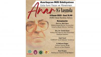 Ankarada Xalq yazıçısı Anarın yubileyi qeyd ediləcək