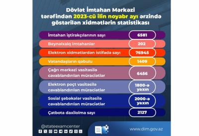 DİM noyabr ayında göstərdiyi xidmətlərin statistikasını açıqlayıb