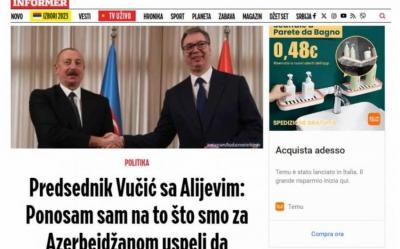 Serbiya mediası Prezident İlham Əliyevin səfərini geniş işıqlandırıb