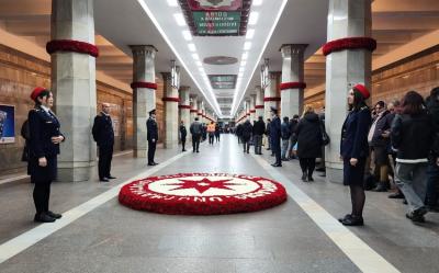 Bakı metrosunda 20 Yanvar şəhidlərinin xatirəsi yad edilir