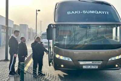Bu gündən Sumqayıt-Bakı marşrut xətti üzrə ekspres avtobuslar sərnişinlərin xidmətindədir -  FOTO