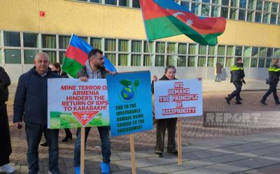 Niderlanddakı Azərbaycan diasporu etiraz aksiyası keçirib
