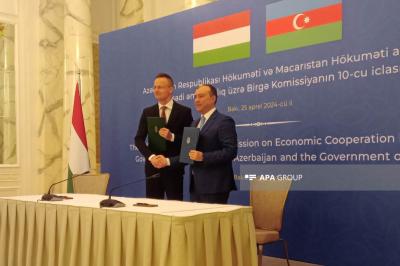 Azərbaycan-Macarıstan Hökumətlərarası Birgə Komissiyanın iclasının yekunlarına dair Protokol imzalanıb