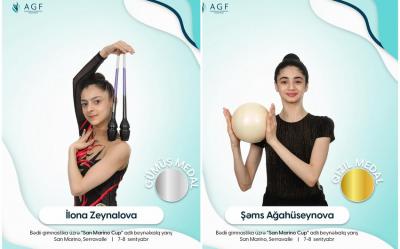 Azərbaycan gimnastları San-Marinoda yeddi medal qazanıblar