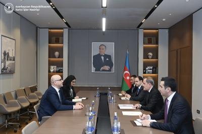 Ceyhun Bayramov Fələstin səfiri ilə görüşüb