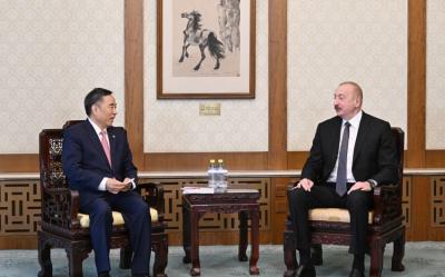 Azərbaycan Prezidenti İlham Əliyev “Energy China” şirkətinin sədri ilə görüşüb
