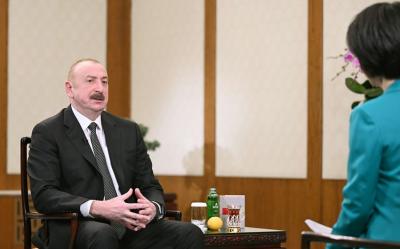 Prezident İlham Əliyev Pekində Çinin CGTN telekanalına müsahibə verib