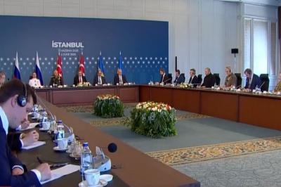 Türkiyə-Rusiya-Ukrayna üçtərəfli görüşü başlayıb