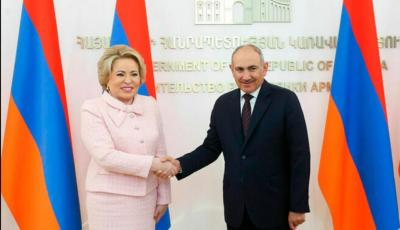 Matviyenko İrəvanda Paşinyanla görüşüb