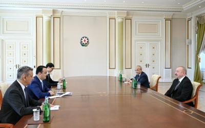 Prezident İlham Əliyev Özbəkistanın investisiya, sənaye və ticarət nazirini qəbul edib