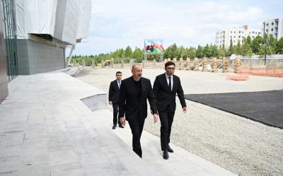 İlham Əliyev Yevlax Olimpiya İdman Kompleksində görülmüş işlərlə tanış olub -  YENİLƏNİB