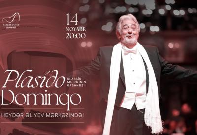 Dünya şöhrətli tenor Plasido Dominqo Heydər Əliyev Mərkəzində çıxış edəcək