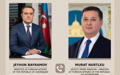 Ceyhun Bayramov qazaxıstanlı həmkarı ilə Vaşinqton görüşünü müzakirə edib