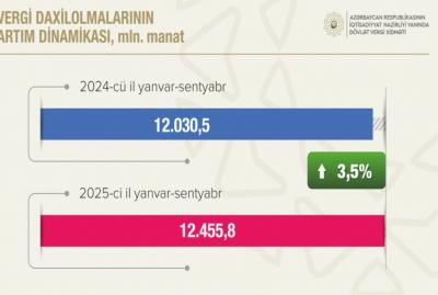 Vergilərin 73,6 faizi qeyri-neft-qaz sektorunun payına düşüb