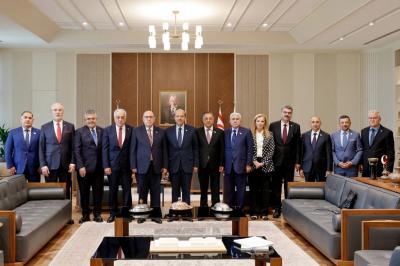 Ersin Tatar Azərbaycan, Türkiyə və Şimali Kipr parlament nümayəndə heyətini qəbul edib
