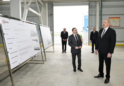 Prezident İlham Əliyev "AZWOOL" mineral daş yunu zavodunun açılışında iştirak edib