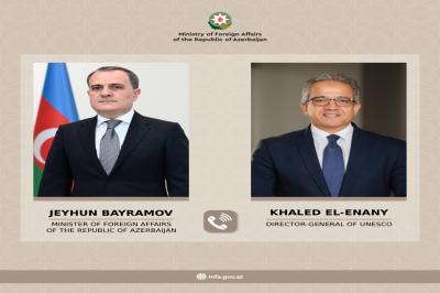 Ceyhun Bayramov UNESCO-nun Baş direktoru ilə  telefon danışığı aparıb