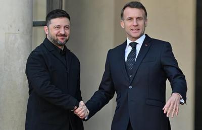 Zelenski Parisdə Makronla görüşdü