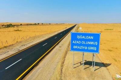 Ötən il azad olunmuş ərazilərdə 571 km-dən artıq yol bərpa edilib