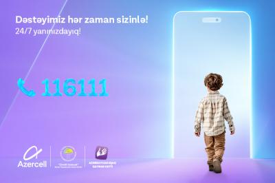 “Azercell”in “Uşaq Qaynar Xətti”nə 2025-ci ildə 5500-dən çox müraciət daxil olub