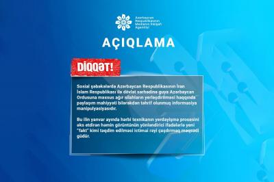 MEDİA: "Azərbaycanın İranla sərhədə ağır silahlar yerləşdirməsi haqqında paylaşım manipulyasiyadır"