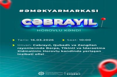 Cəbrayılın Horovlu kəndində əmək yarmarkası keçiriləcək