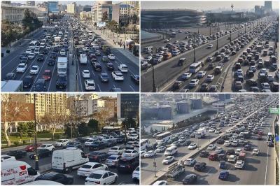Bakıda sıxlıq müşahidə olunan yollar -  SİYAHI