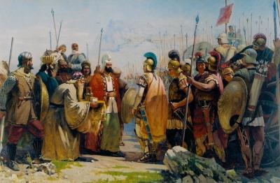"Atropatın Makedoniyalı İsgəndərlə görüşü" -  "Bir rəsmin dedikləri"
