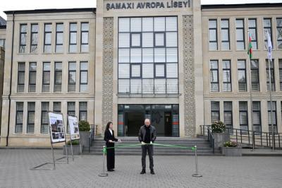 Prezident İlham Əliyev Şamaxı Avropa liseyinin yeni binasının açılışında iştirak edib