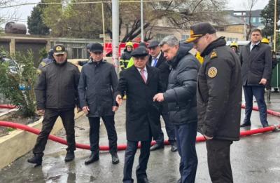 Kəmaləddin Heydərov Keşlədə suyun təsirinə məruz qalmış əraziyə gedib