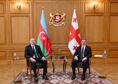 Azərbaycan liderinin Gürcüstanın Prezidenti Mixeil Kavelaşvili ilə təkbətək görüşü olub - YENİLƏNİB