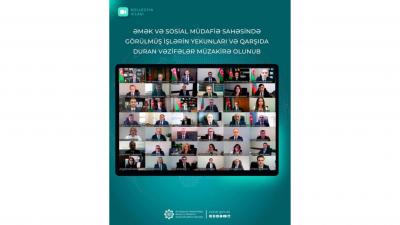 Əmək və sosial müdafiə sahəsində görülmüş işlərin yekunları müzakirə olunub