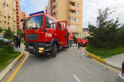 “Qobu Park” yaşayış kompleksində şərti yanğın təlimi keçirilib -  VİDEO