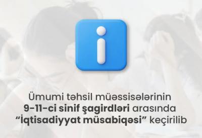 Məktəblilər arasında “İqtisadiyyat müsabiqəsi”nin “Milli tur” mərhələsi yekunlaşıb