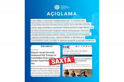 Azərbaycan ərazisinin İsrail-İran müharibəsində istifadə olunması ilə bağlı iddialar dezinformasiyadır -  MEDİA