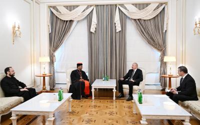 Prezident İlham Əliyev Müqəddəs Taxt-Tacın Dinlərarası Dialoq üzrə Dikasteriyasının prefektini qəbul edib