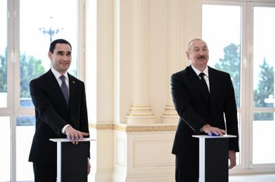 Azərbaycan və Türkmənistan prezidentlərinin iştirakı ilə “Dostlug” tankerinin onlayn formatda hədiyyə olunması mərasimi keçirilib