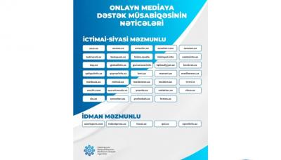 Onlayn media subyektləri üçün elan edilmiş müsabiqənin nəticələri açıqlanıb
